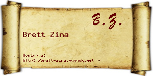 Brett Zina névjegykártya